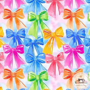 PRE ORDER - Watercolour Bows - Fabric Fabric