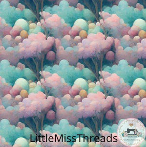PRE ORDER - Watercolour Cottonball Trees - Fabric - Fabric from [store] by Little Miss Threads - 