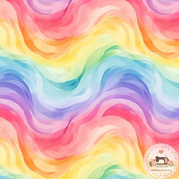 PRE ORDER - Watercolour Summer Rainbows Flow - Fabric Fabric