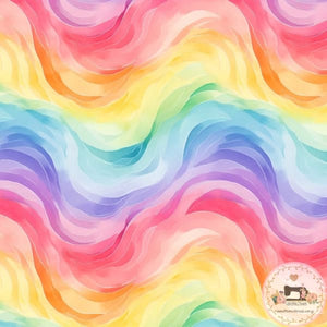 PRE ORDER - Watercolour Summer Rainbows Flow - Fabric Fabric