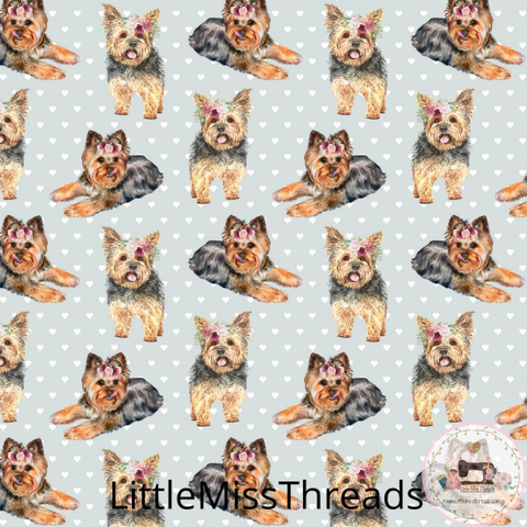 PRE ORDER - Yorkshire terrier Pups - Fabric - Fabric from [store] by Little Miss Threads - 