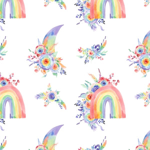 PRE ORDER - Rainbow Floral Moon - Fabric