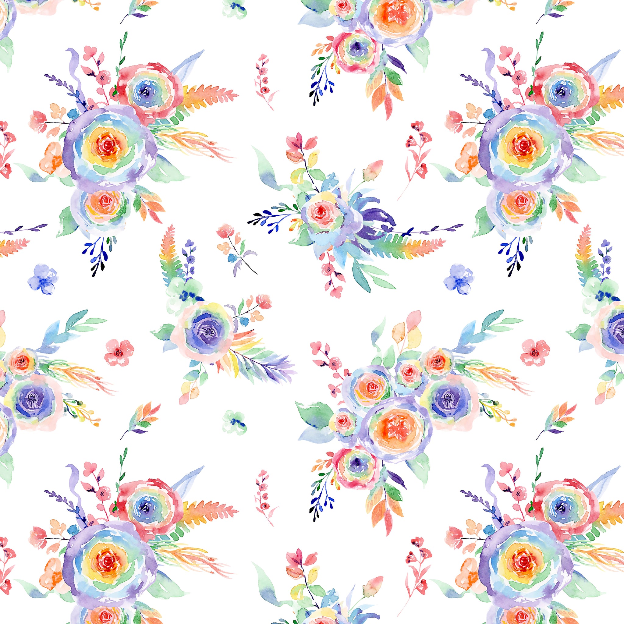 PRE ORDER - Rainbow Floral Rose - Fabric