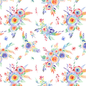 PRE ORDER - Rainbow Floral Rose - Fabric
