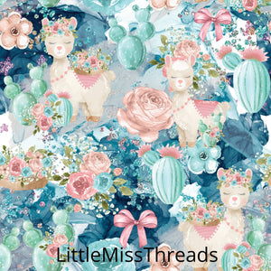 PRE ORDER - Happy Llamas - Fabric - Fabric from [store] by Little Miss Threads - 
