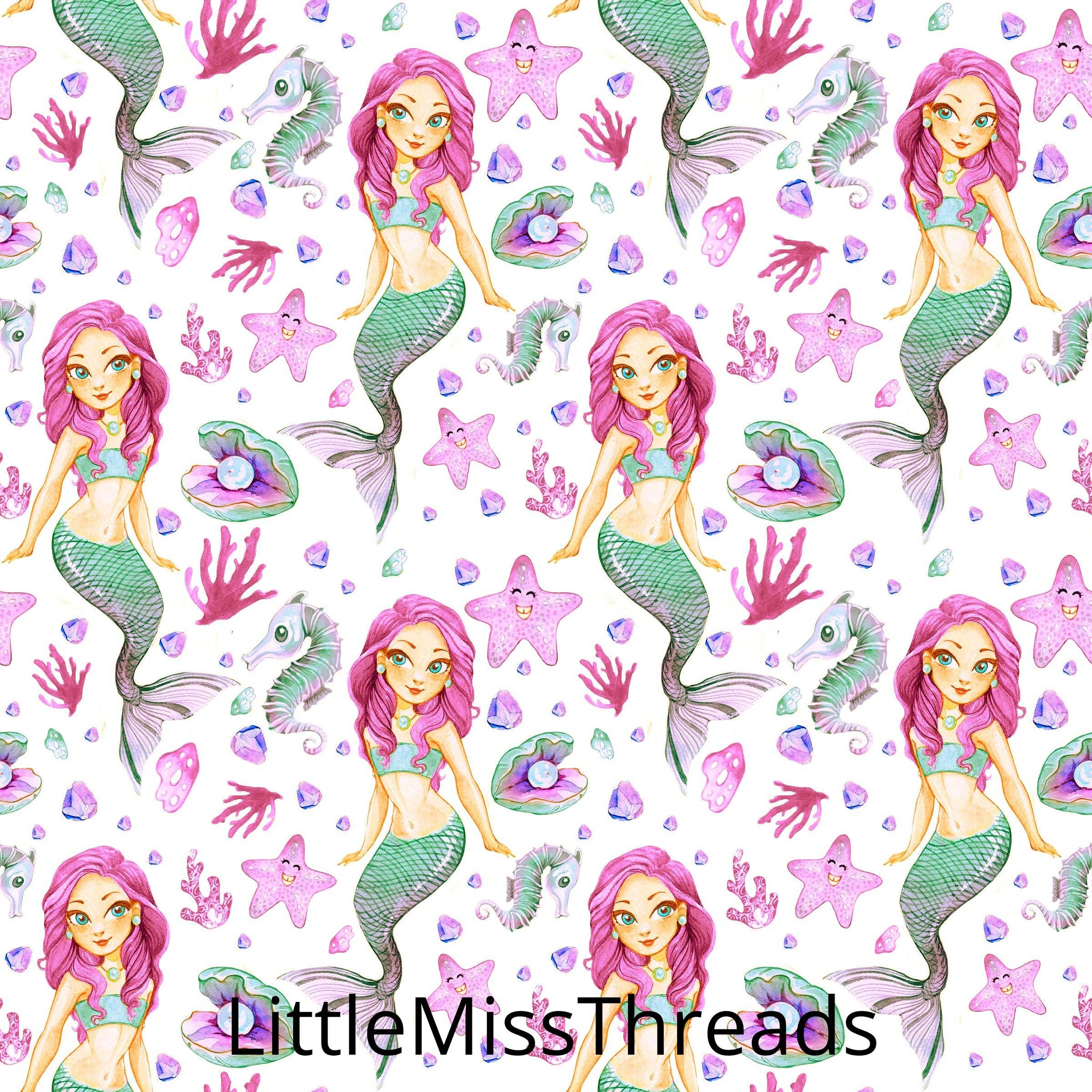 PRE ORDER Magenta Mermaids - MM Fabric Print - Fabric from [store] by Mini Mooches - 