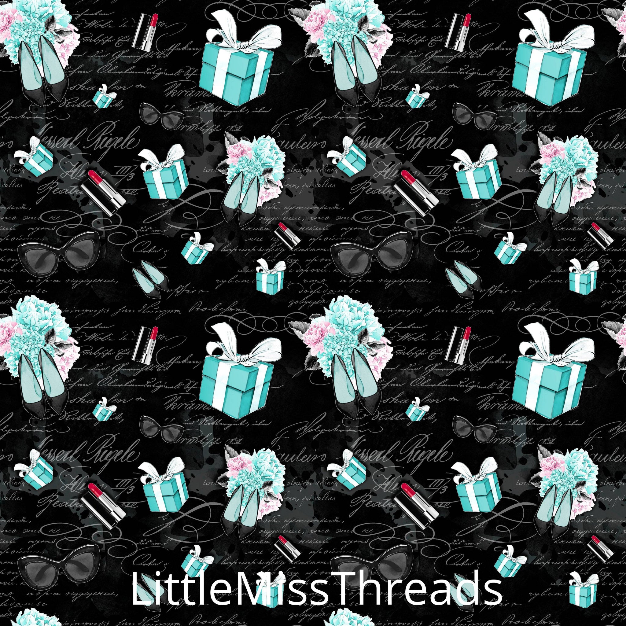 PRE ORDER - Tiffany's Presents Black Fabric - Fabric from [store] by Mini Mooches - 