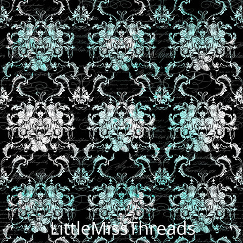 PRE ORDER - Tiffany's Damask Black Fabric - Fabric from [store] by Mini Mooches - 