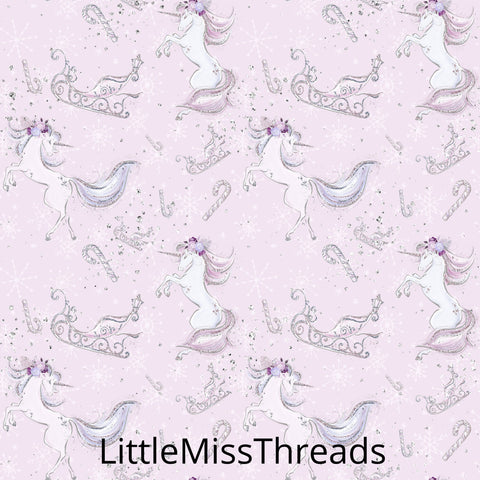 PRE ORDER Lavender Christmas Unicorns Fabric - Fabric from [store] by Mini Mooches - 