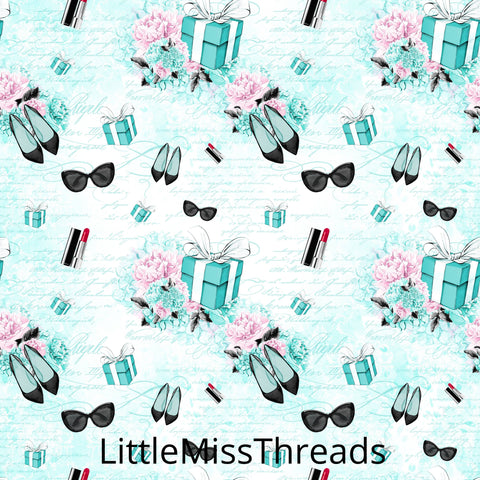 PRE ORDER - Tiffany's Presents Blue Fabric - Fabric from [store] by Mini Mooches - 
