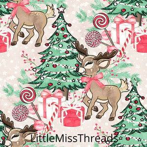 PRE ORDER Christmas Forest Reindeer Cream Fabric - Fabric from [store] by Mini Mooches - 