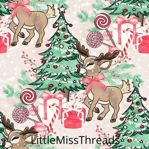 PRE ORDER Christmas Forest Reindeer Cream Fabric - Fabric from [store] by Mini Mooches - 