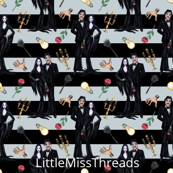 PRE ORDER - Addams Family Parents Strip - Fabric - Fabric from [store] by Little Miss Threads - 