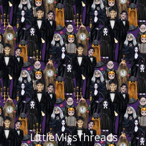 PRE ORDER - Addams Family Portrait - Fabric - Fabric from [store] by Little Miss Threads - 