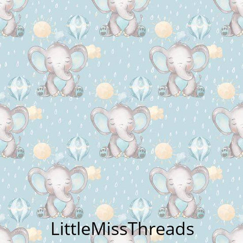 PRE ORDER - Baby Boy Elephant Blue Rain - Fabric - Fabric from [store] by Little Miss Threads - 