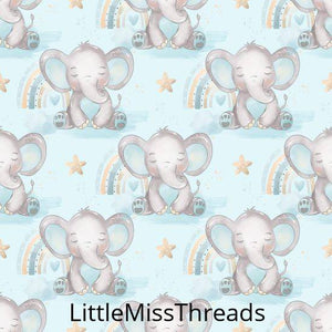 PRE ORDER - Baby Boy Elephant Blue - Fabric - Fabric from [store] by Little Miss Threads - 