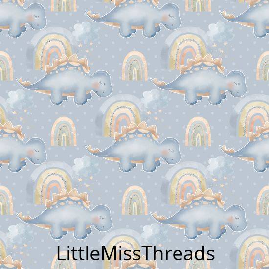 PRE ORDER - Baby Dino Blue - Fabric - Fabric from [store] by Little Miss Threads - 