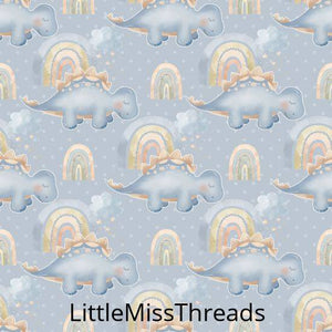 PRE ORDER - Baby Dino Blue - Fabric - Fabric from [store] by Little Miss Threads - 