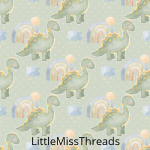 PRE ORDER - Baby Dino Green - Fabric - Fabric from [store] by Little Miss Threads - 