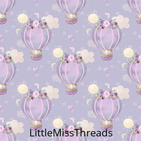 PRE ORDER - Baby Elephant Purple Balloon Ride - Fabric - Fabric from [store] by Little Miss Threads - 
