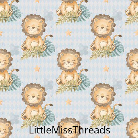 PRE ORDER - Baby Lion Blue - Fabric - Fabric from [store] by Little Miss Threads - 