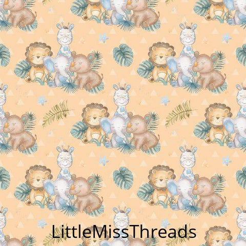 PRE ORDER - Baby Safari Friends Orange - Fabric - Fabric from [store] by Little Miss Threads - 
