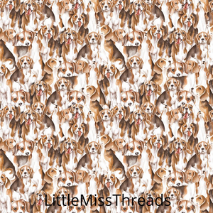 PRE ORDER - Beagle Pups - Fabric - Fabric from [store] by Little Miss Threads - 