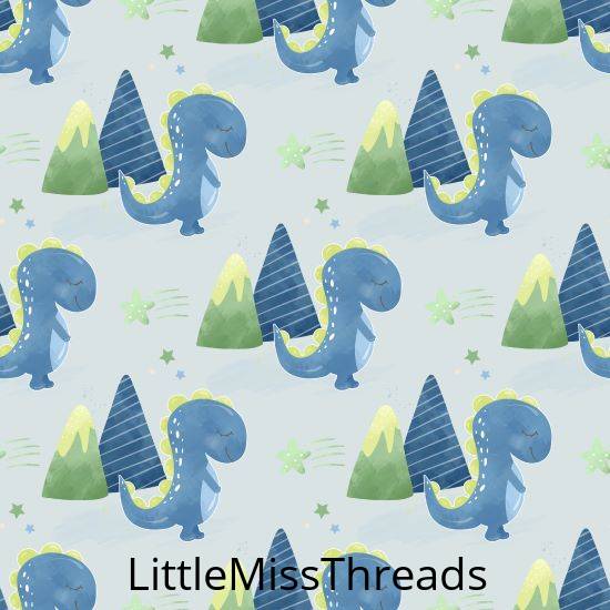 PRE ORDER - Blue Baby Dino Star - Fabric - Fabric from [store] by Little Miss Threads - 