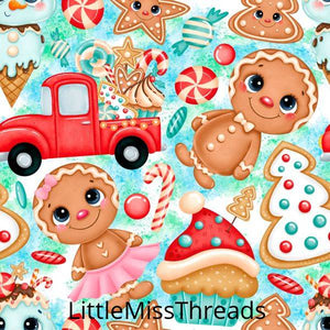 PRE ORDER - Christmas Happy Gingerbread - Fabric - Fabric from [store] by Little Miss Threads - 