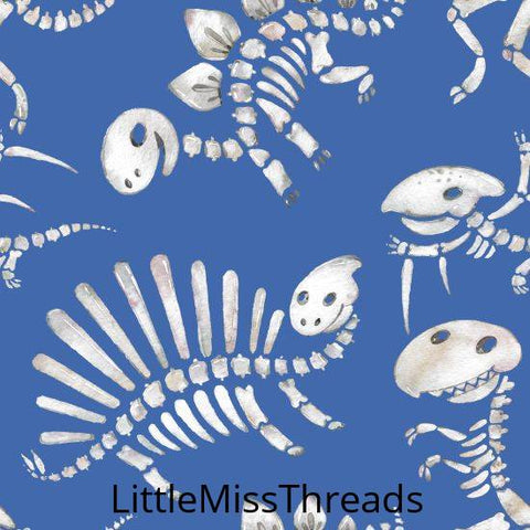 PRE ORDER - Dinosaur Bones Blue - Fabric - Fabric from [store] by Little Miss Threads - 