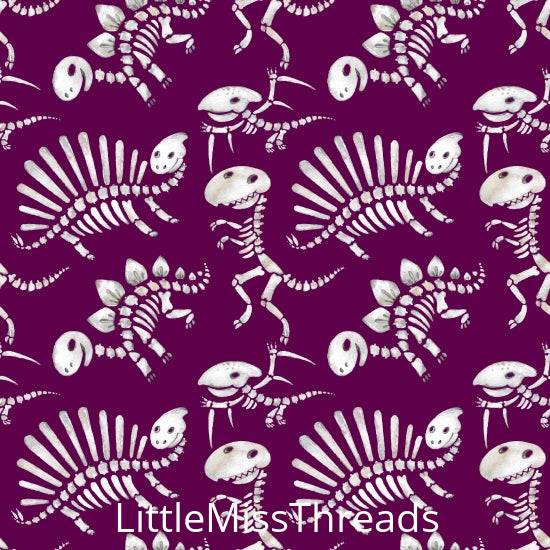 PRE ORDER - Dinosaur Bones Purple Small - Fabric - Fabric from [store] by Little Miss Threads - 
