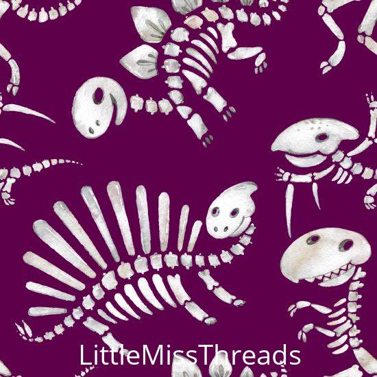 PRE ORDER - Dinosaur Bones Purple - Fabric - Fabric from [store] by Little Miss Threads - 