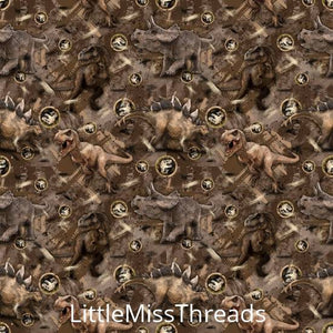 PRE ORDER - Dinosaur Brown Jurassic - Fabric - Fabric from [store] by Little Miss Threads - 
