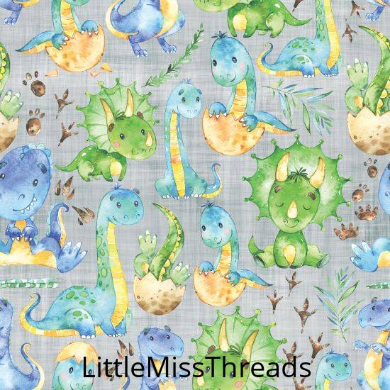 PRE ORDER - Dinosaur Kids Green - Fabric - Fabric from [store] by Little Miss Threads - 