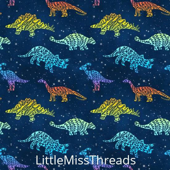 PRE ORDER - Dinosaur Rainbow Navy Small - Fabric - Fabric from [store] by Little Miss Threads - 