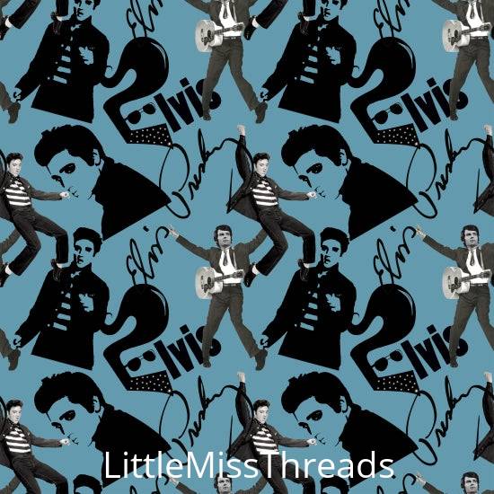 PRE ORDER - Elvis Blue - Fabric - Fabric from [store] by Little Miss Threads - 