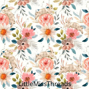 PRE ORDER - Floral Bunny 2 - Fabric - Fabric from [store] by Little Miss Threads - 