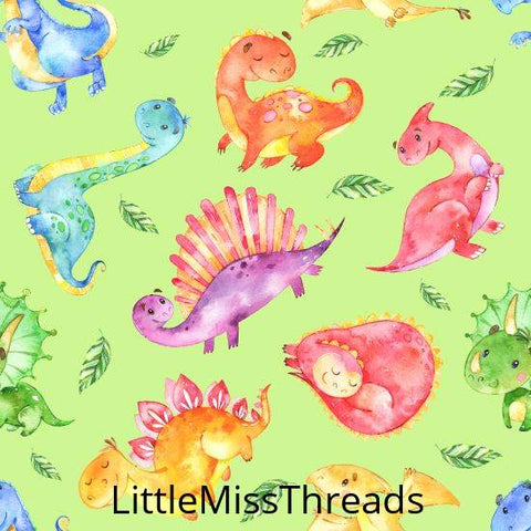 PRE ORDER - Friendly Dinosaurs Green - Fabric - Fabric from [store] by Little Miss Threads - 
