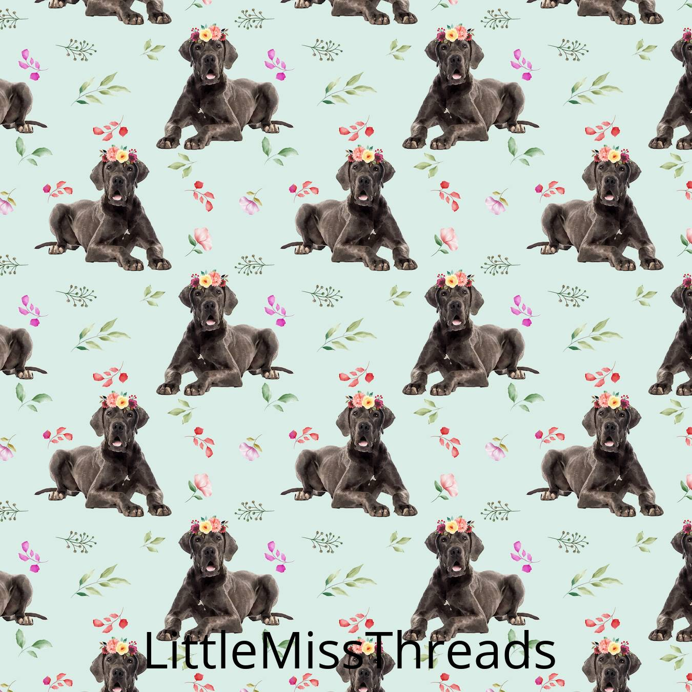PRE ORDER - Great Dane Blue Pups - Fabric - Fabric from [store] by Little Miss Threads - 