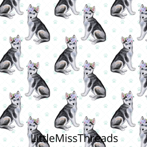 PRE ORDER - Husky Pups - Fabric - Fabric from [store] by Little Miss Threads - 