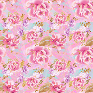 PRE ORDER Butterflies Garden Pink Roses Fabric - Fabric from [store] by Mini Mooches - 