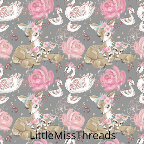 PRE ORDER Baby Animals Main Grey Fabric - Fabric from [store] by Mini Mooches - 