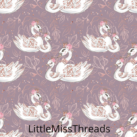 PRE ORDER Baby Animals Purple Swans Fabric - Fabric from [store] by Mini Mooches - 