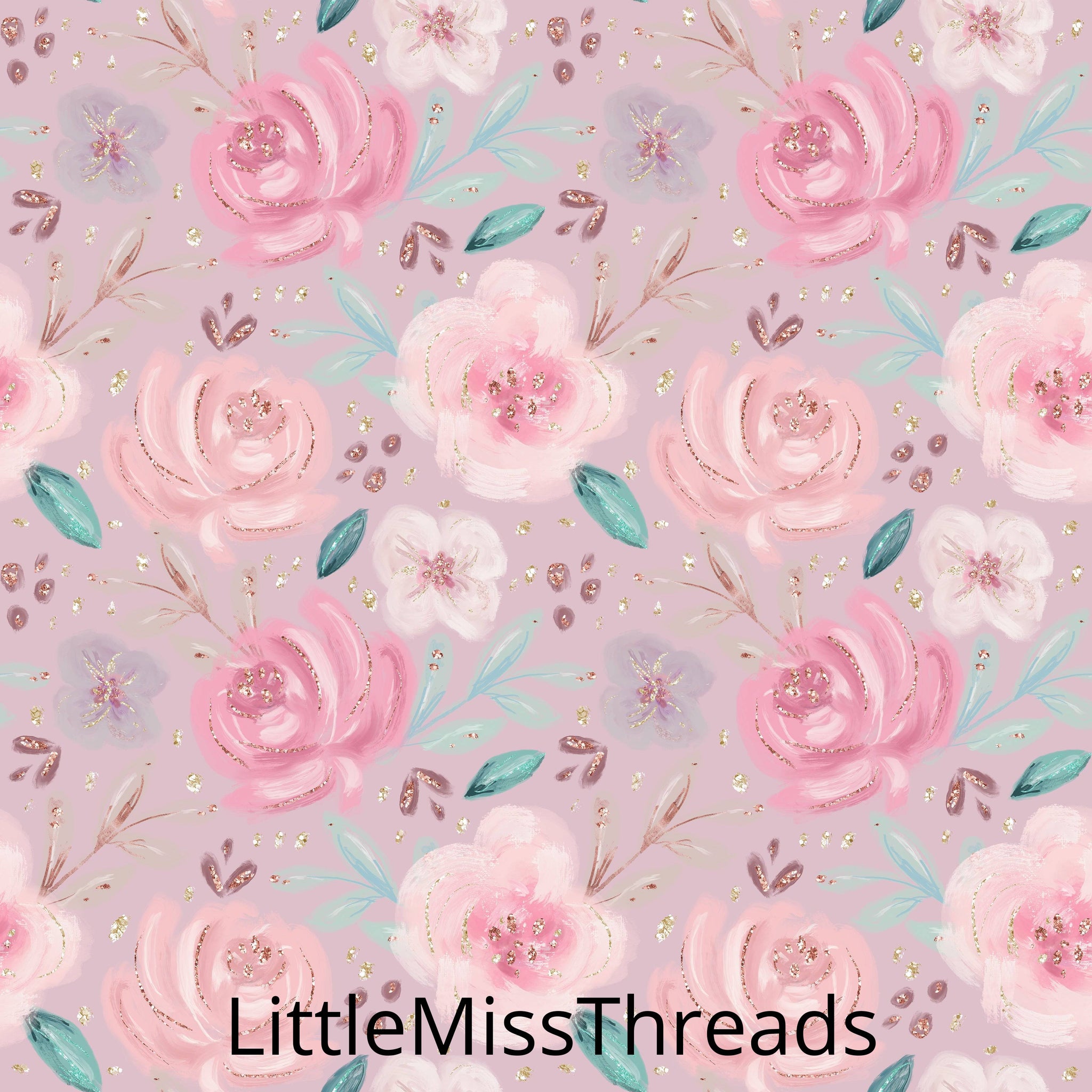 PRE ORDER Baby Animals Pink Floral Fabric - Fabric from [store] by Mini Mooches - 