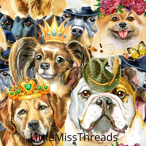 PRE ORDER - Pup Crowns - Fabric - Fabric from [store] by Little Miss Threads - 