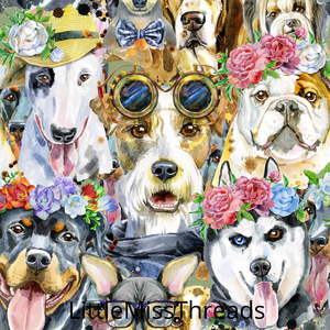PRE ORDER - Pup Flowers - Fabric - Fabric from [store] by Little Miss Threads - 