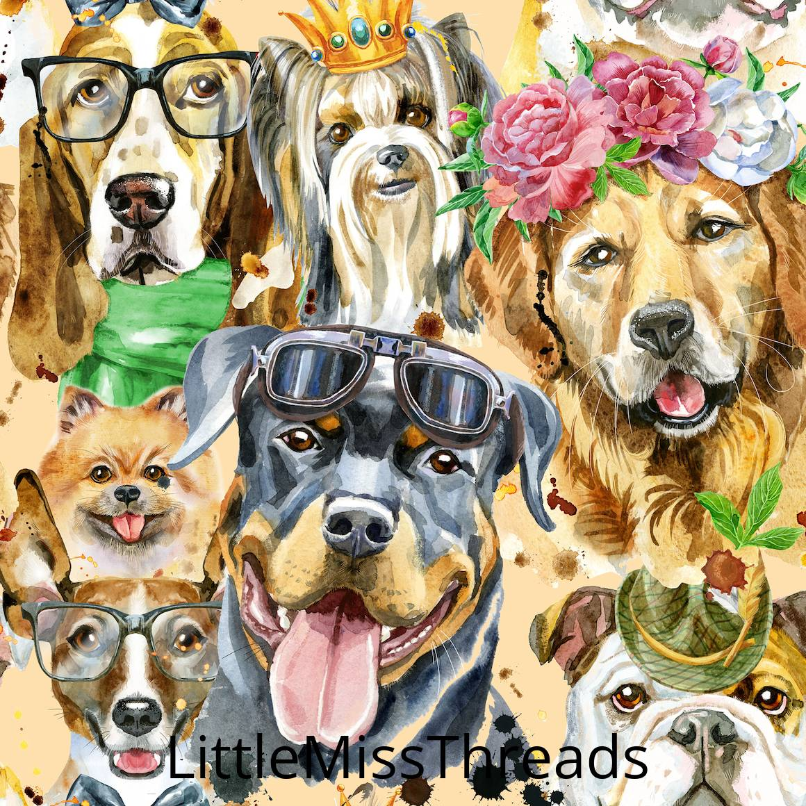 PRE ORDER - Pup Glasses - Fabric - Fabric from [store] by Little Miss Threads - 