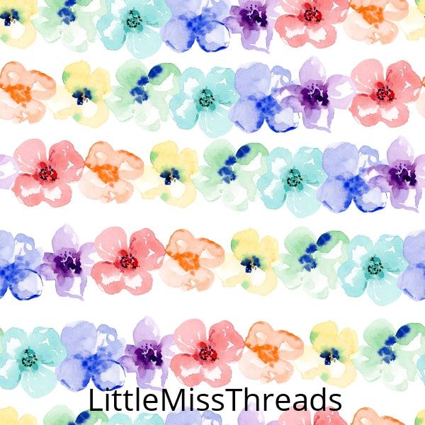 PRE ORDER - Rainbow Floral - Fabric - Fabric from [store] by Little Miss Threads - 
