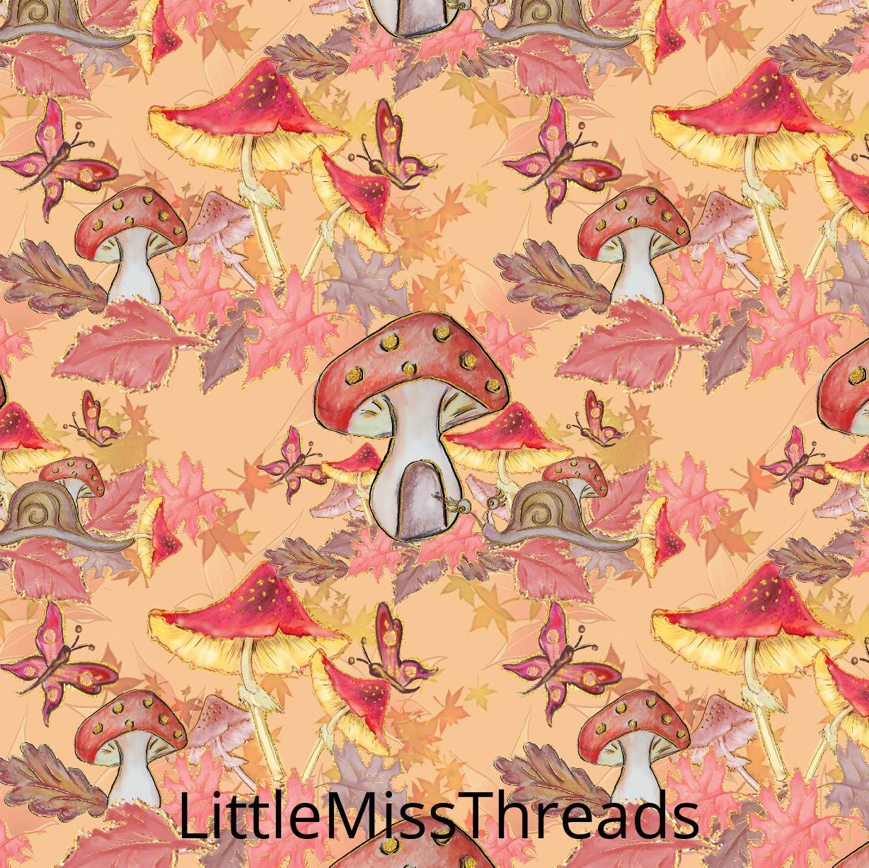 PRE ORDER - Autumn Forest Mushrooms - Fabric - Fabric from [store] by Little Miss Threads - 