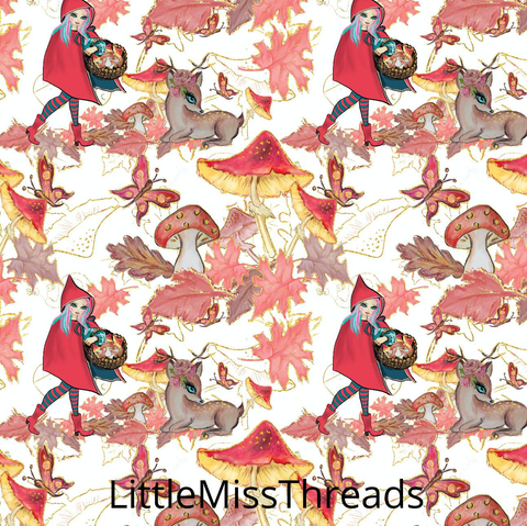 PRE ORDER - Red Riding Hood White - Fabric - Fabric from [store] by Little Miss Threads - 